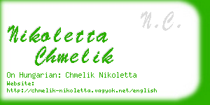 nikoletta chmelik business card